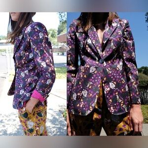 Christine Alcalay Peak Lapel Jacket Blazer Aubergine Lychee Fall Trendy Designer
